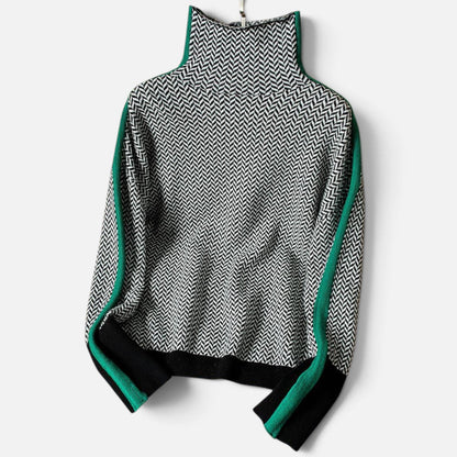 Duvrier | Women's Striped Roll Neck Jumper