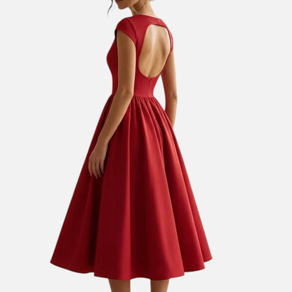Duvrier | Structured Cap Sleeve Midi Dress – Classic Occasion Dress
