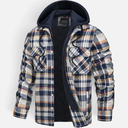 Duvrier | Men's Checked Hooded Padded Jacket