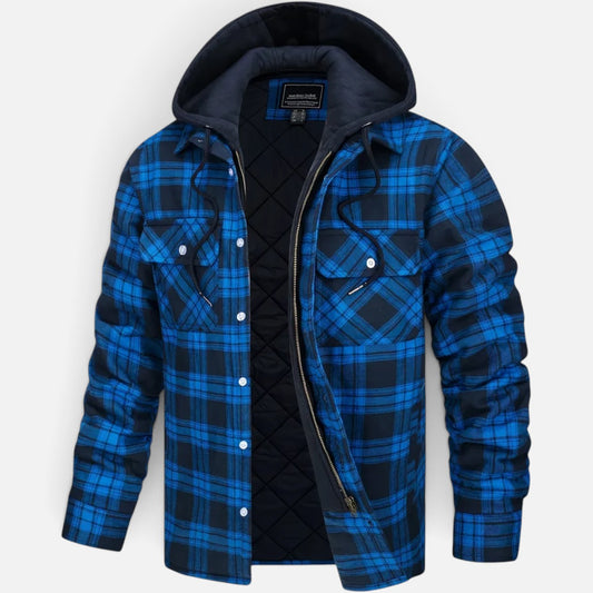 Duvrier | Men's Checked Hooded Padded Jacket