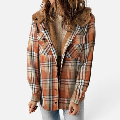 Duvrier | Women's Hooded Plaid Jacket