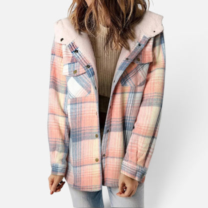 Duvrier | Women's Hooded Plaid Jacket