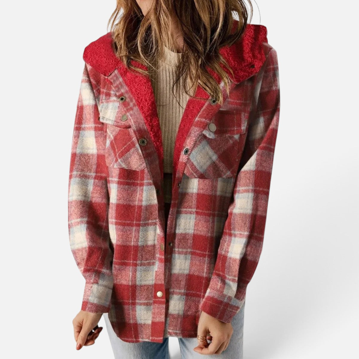 Duvrier | Women's Hooded Plaid Jacket