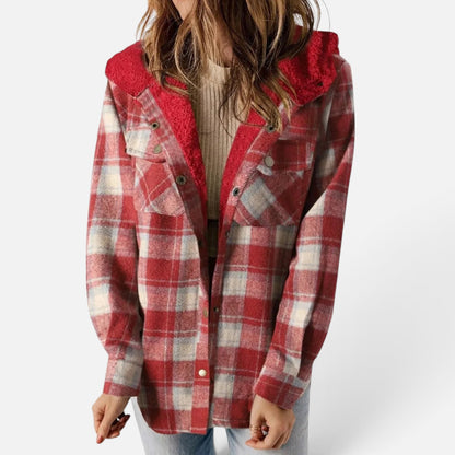 Duvrier | Women's Hooded Plaid Jacket