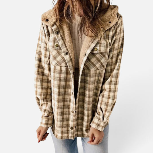 Duvrier | Women's Hooded Plaid Jacket