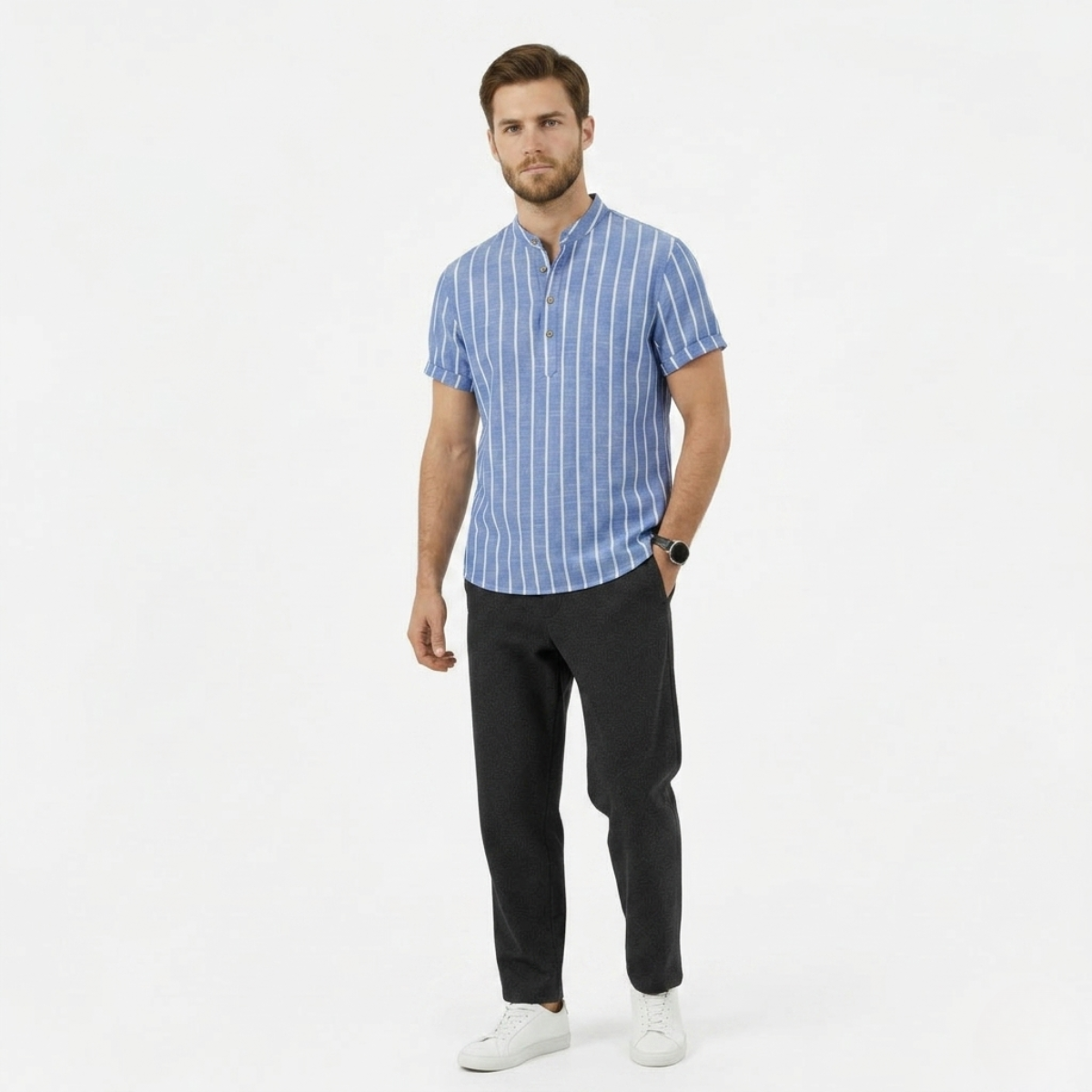 Duvrier | Men’s Breathable Sailor Polo Shirt - Short Sleeve Everyday Wear