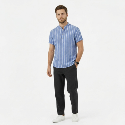 Duvrier | Men’s Breathable Sailor Polo Shirt - Short Sleeve Everyday Wear