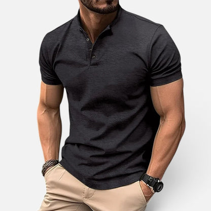 Duvrier | Men's Short Sleeve Henley Polo Shirt