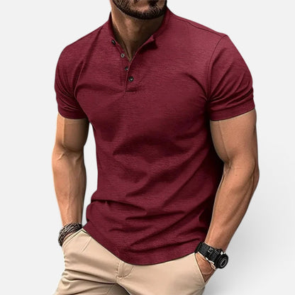 Duvrier | Men's Short Sleeve Henley Polo Shirt
