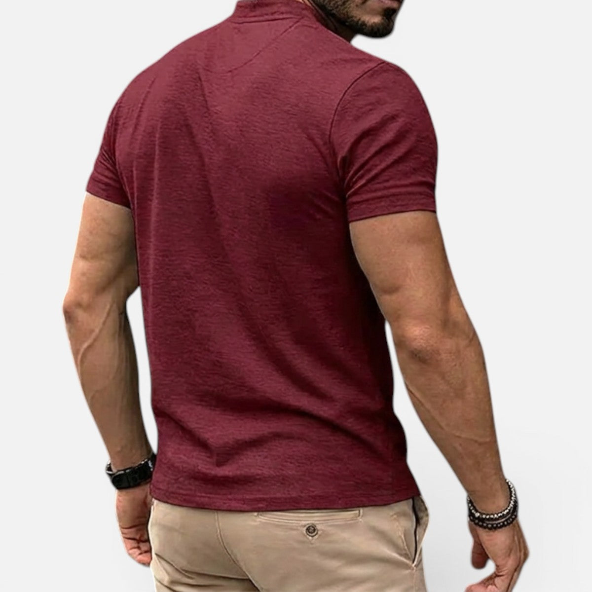 Duvrier | Men's Short Sleeve Henley Polo Shirt