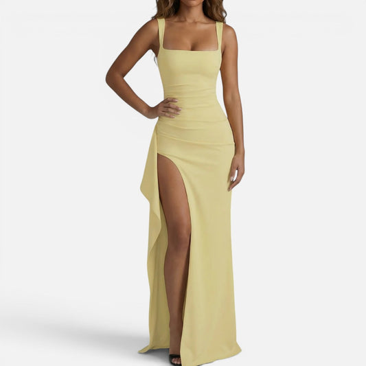 Duvrier | Women’s Elegant Bodycon Slip Leg Split Maxi Dress