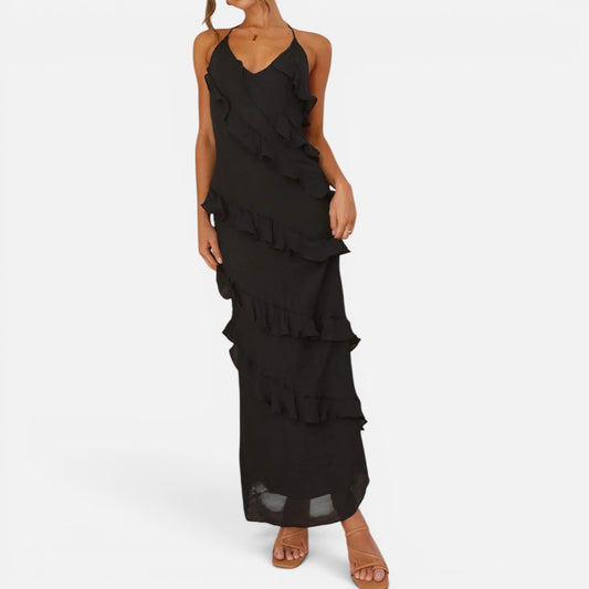 Duvrier | Women’s Ruffle Maxi Dress – Elegant Summer Dress