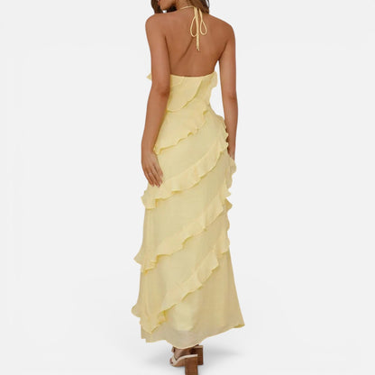 Duvrier | Women’s Ruffle Maxi Dress – Elegant Summer Dress