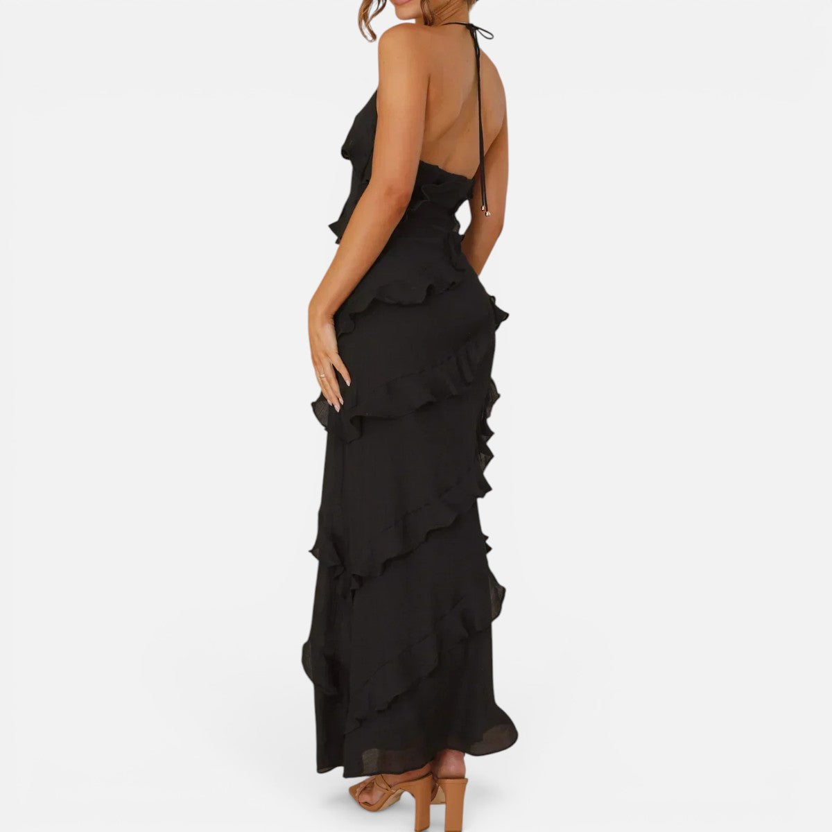 Duvrier | Women’s Ruffle Maxi Dress – Elegant Summer Dress