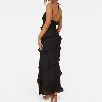 Duvrier | Women’s Ruffle Maxi Dress – Elegant Summer Dress