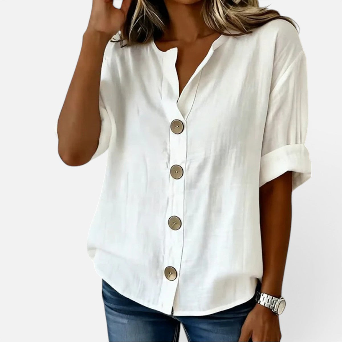 Duvrier | Women’s Lightweight Button-Up Flowy Summer Blouse