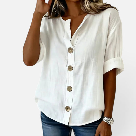 Duvrier | Women’s Lightweight Button-Up Flowy Summer Blouse