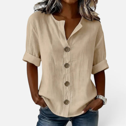 Duvrier | Women’s Lightweight Button-Up Flowy Summer Blouse