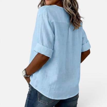 Duvrier | Women’s Lightweight Button-Up Flowy Summer Blouse