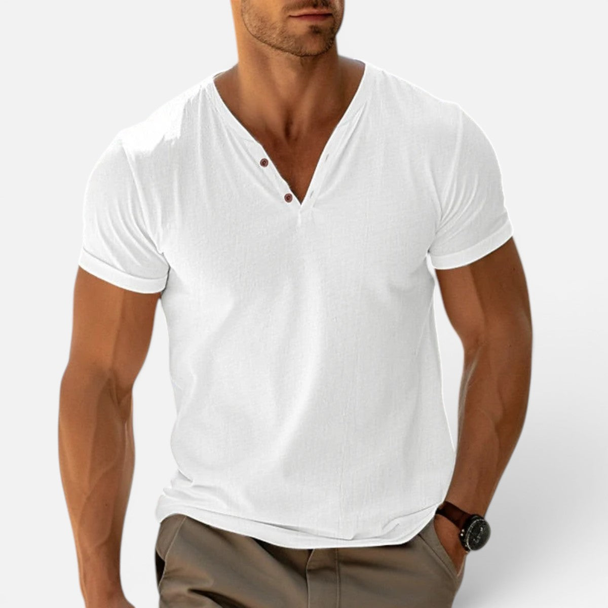 Duvrier | Men's Short Sleeve V-Neck Summer Tee