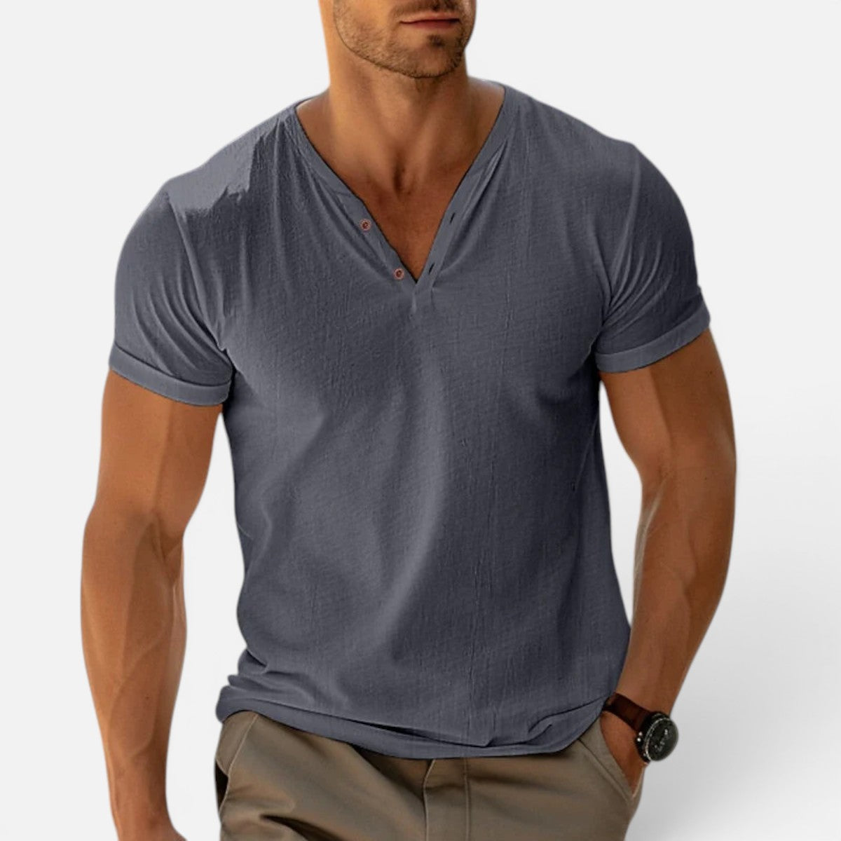 Duvrier | Men's Short Sleeve V-Neck Summer Tee