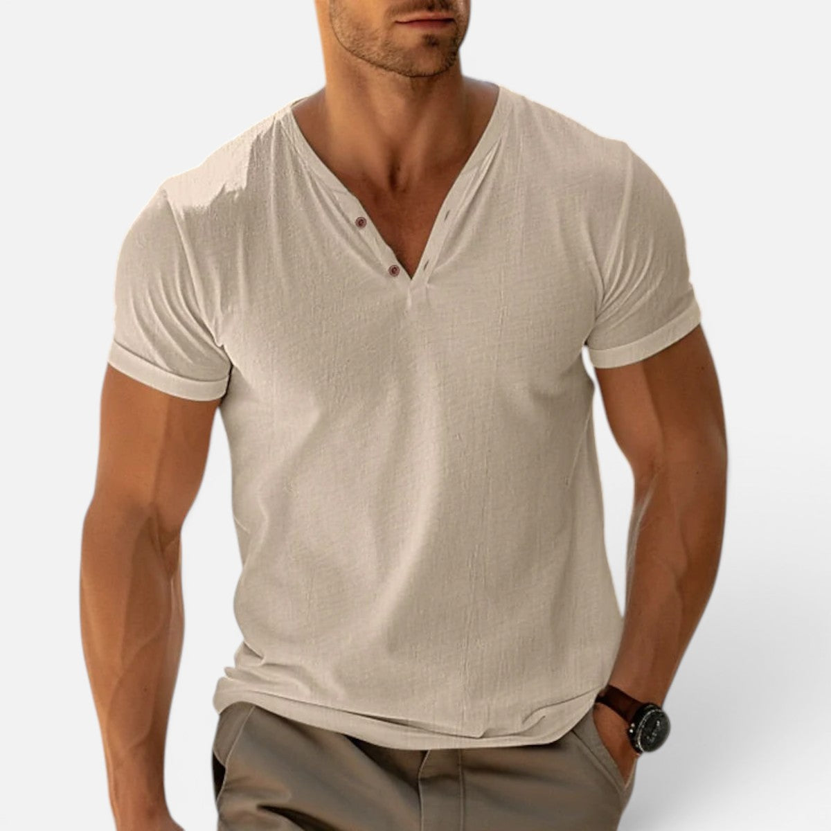 Duvrier | Men's Short Sleeve V-Neck Summer Tee