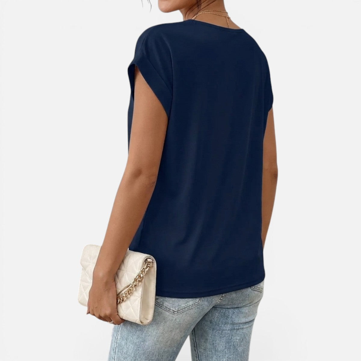 Duvrier | Women's Casual Sweetheart Neck T-Shirt