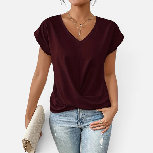 Duvrier | Women's Casual Sweetheart Neck T-Shirt