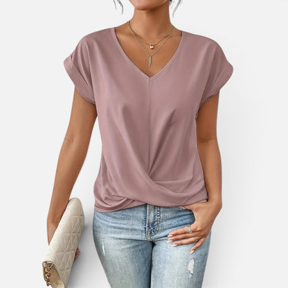 Duvrier | Women's Casual Sweetheart Neck T-Shirt