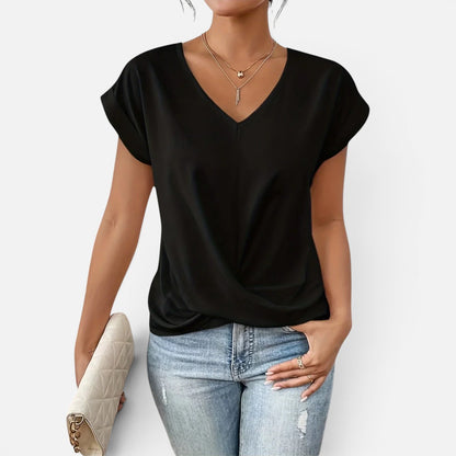 Duvrier | Women's Casual Sweetheart Neck T-Shirt