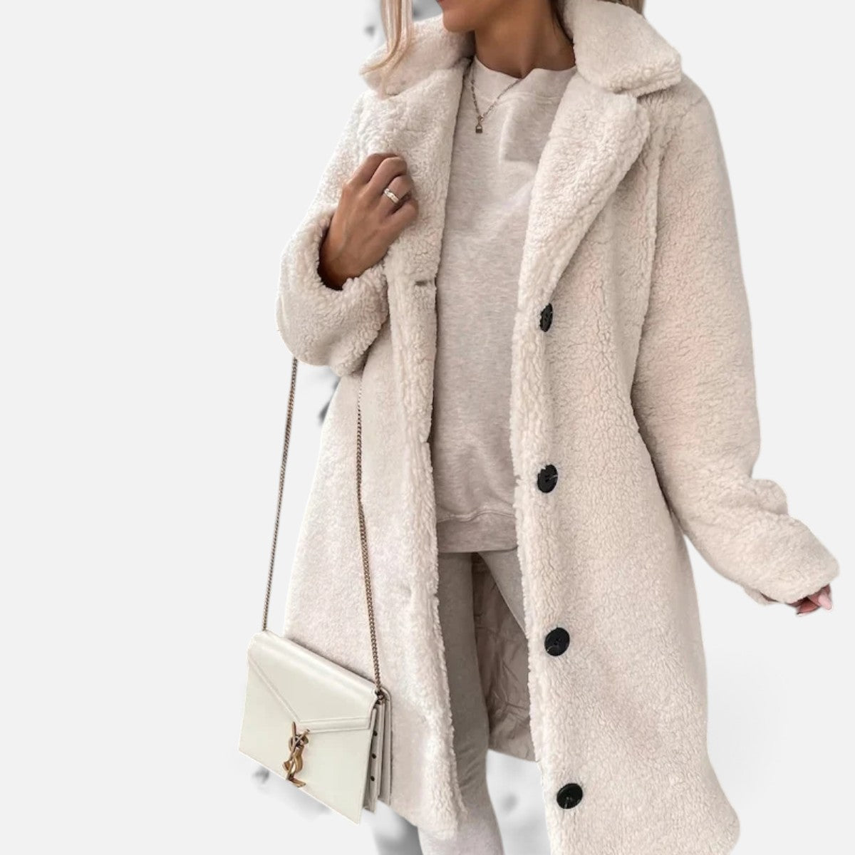 Duvrier | Women's Oversized Teddy Long Coat