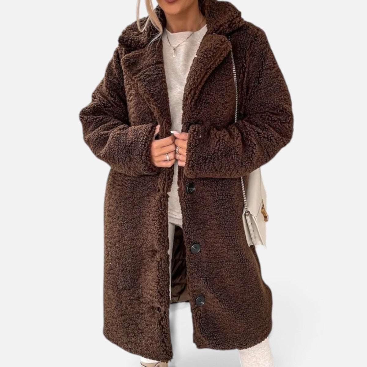 Duvrier | Women's Oversized Teddy Long Coat