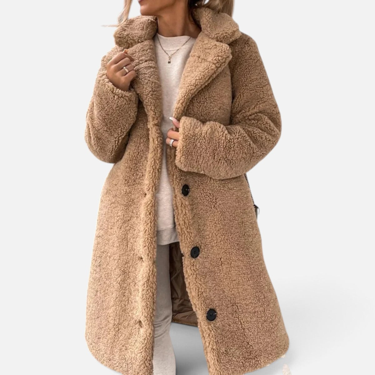 Duvrier | Women's Oversized Teddy Long Coat