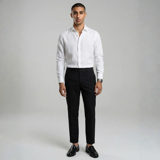 Duvrier | Men’s Slim Fit Stretch Pantalon - Smart Casual Office Wear