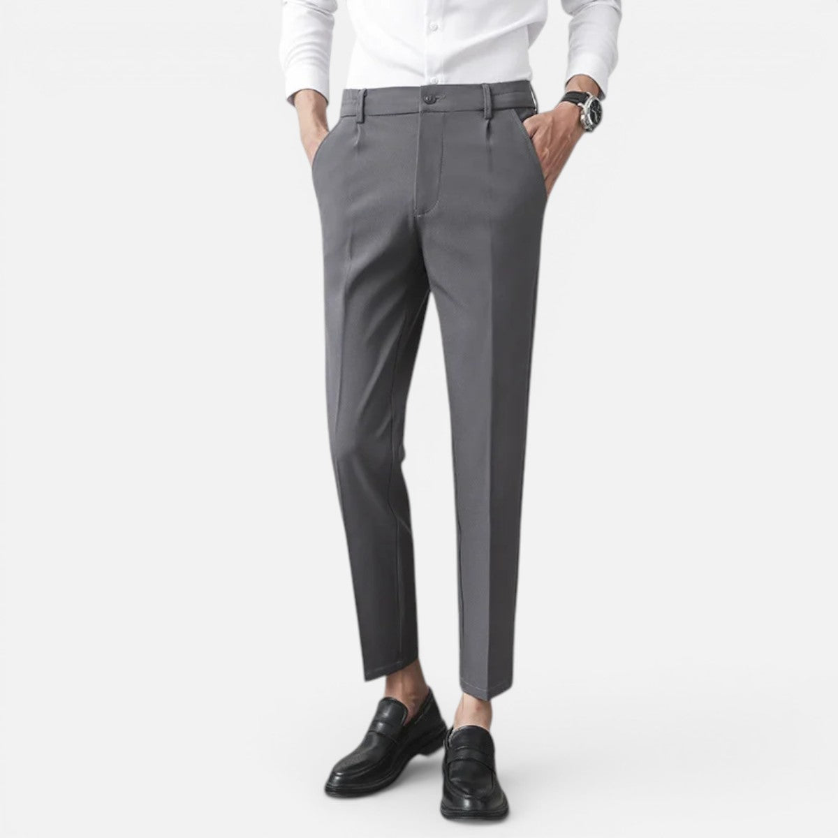 Duvrier | Men’s Slim Fit Stretch Pantalon - Smart Casual Office Wear