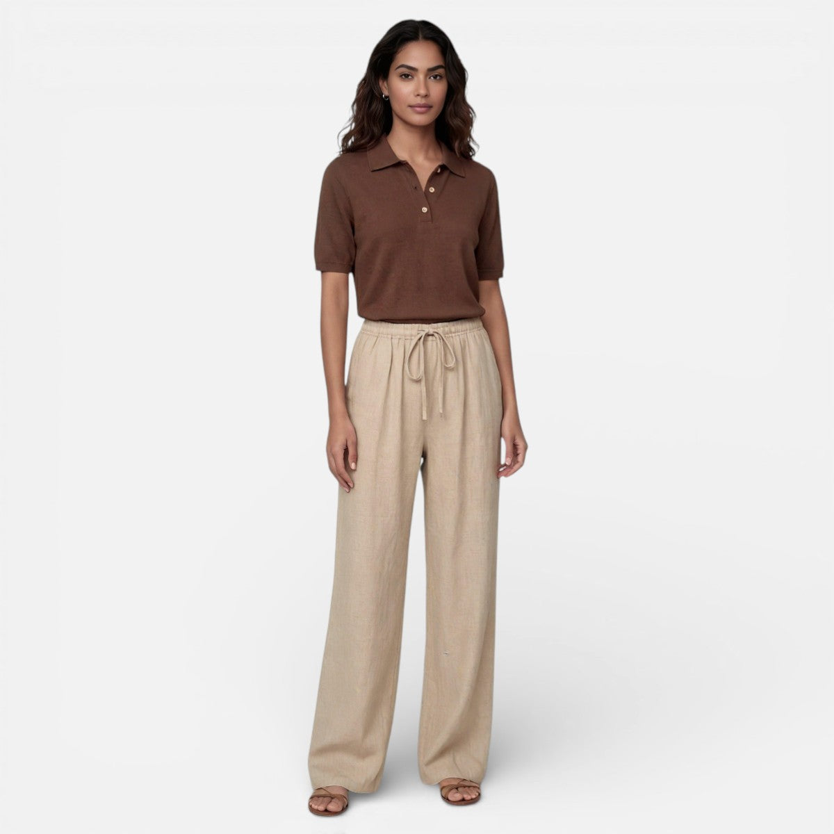 Duvrier | Women’s Lightweight Linen Trousers - Casual Daily Wear