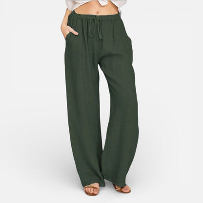 Duvrier | Women’s Lightweight Linen Trousers - Casual Daily Wear
