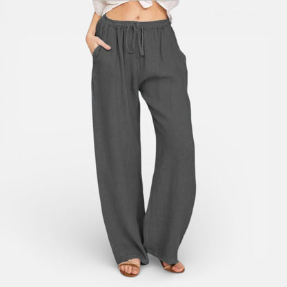 Duvrier | Women’s Lightweight Linen Trousers - Casual Daily Wear