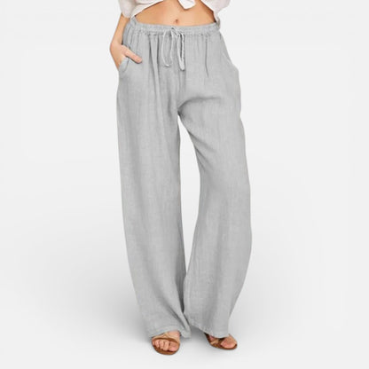 Duvrier | Women’s Lightweight Linen Trousers - Casual Daily Wear