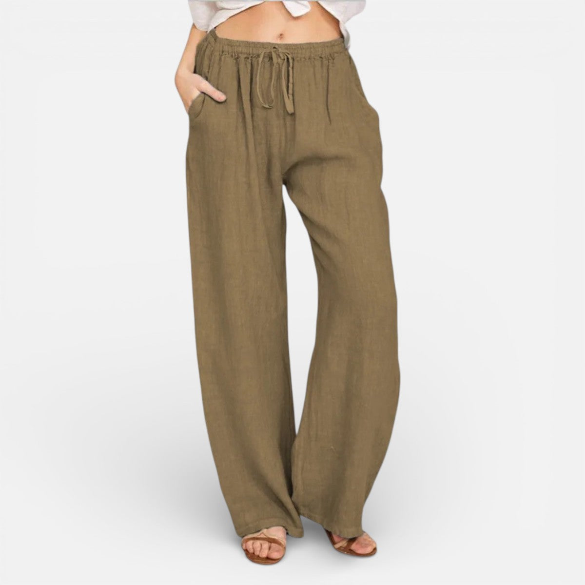 Duvrier | Women’s Lightweight Linen Trousers - Casual Daily Wear