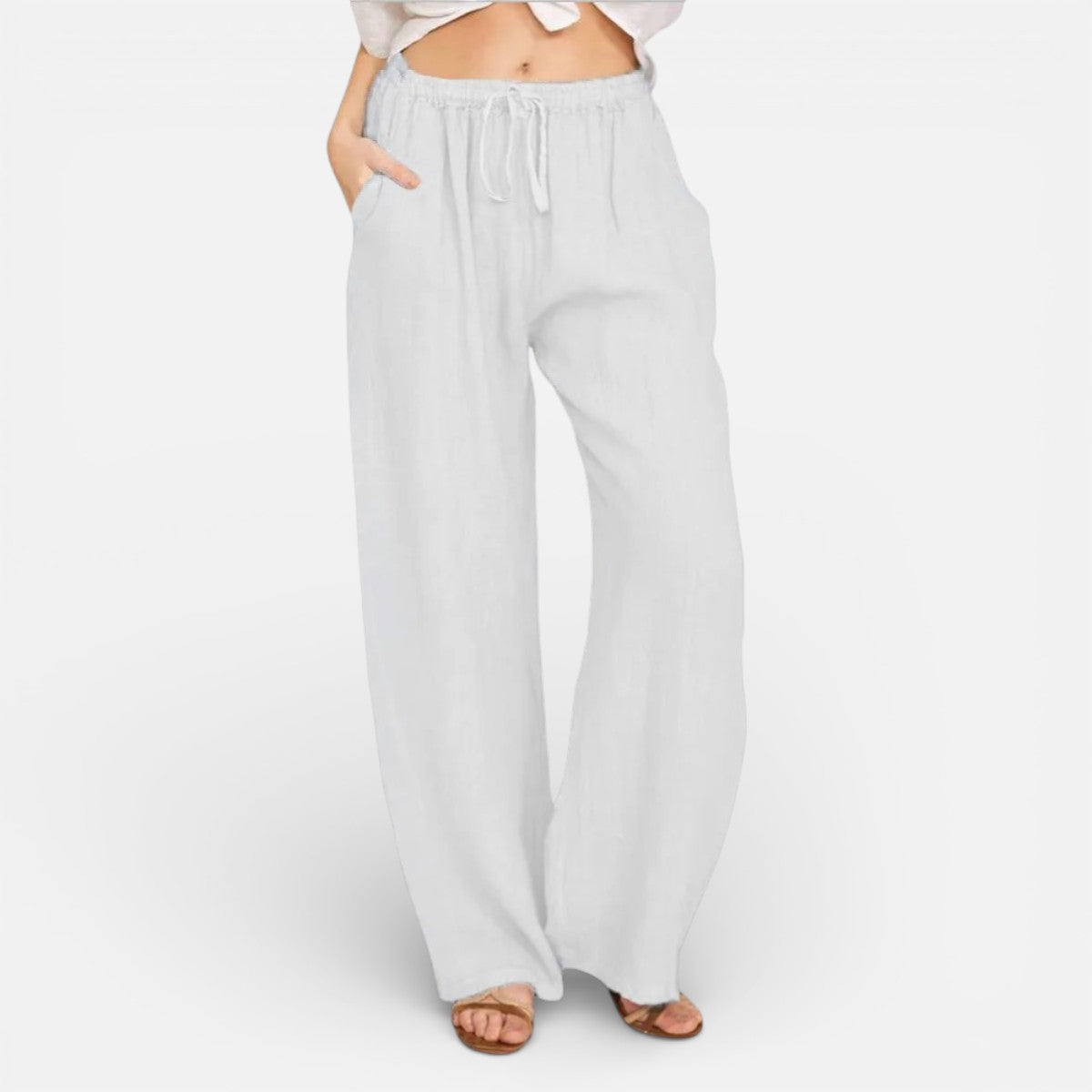 Duvrier | Women’s Lightweight Linen Trousers - Casual Daily Wear
