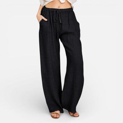 Duvrier | Women’s Lightweight Linen Trousers - Casual Daily Wear