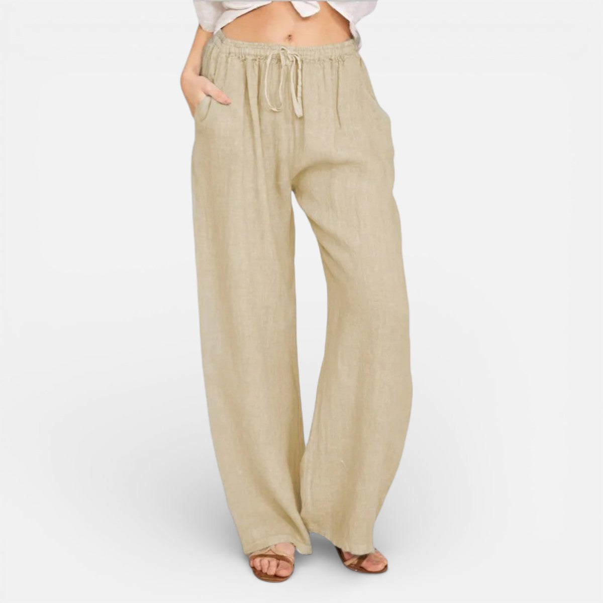 Duvrier | Women’s Lightweight Linen Trousers - Casual Daily Wear