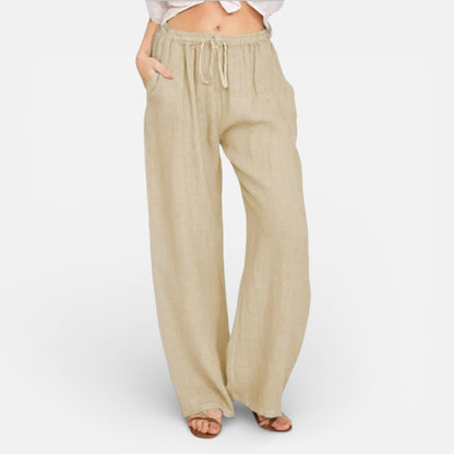 Duvrier | Women’s Lightweight Linen Trousers - Casual Daily Wear