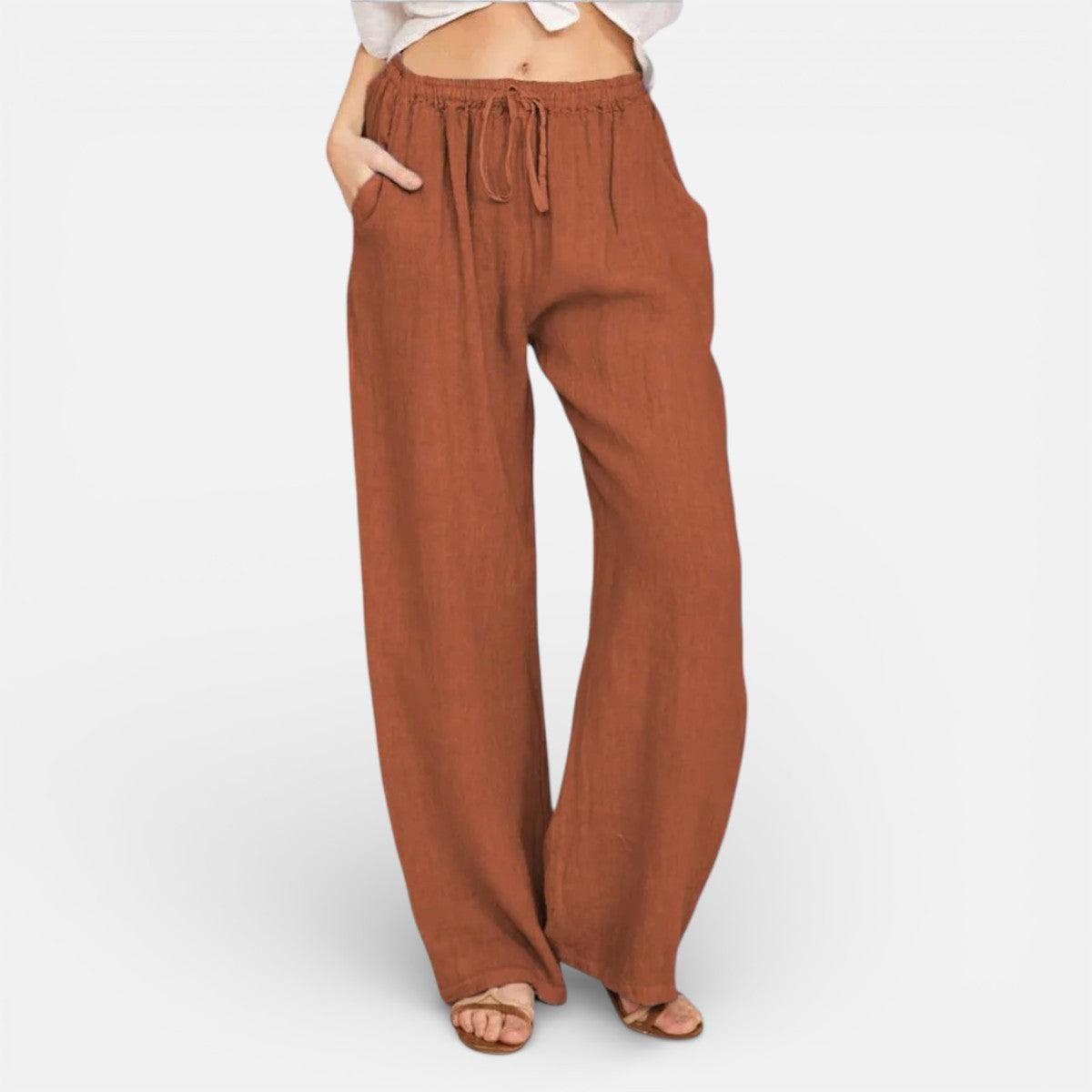Duvrier | Women’s Lightweight Linen Trousers - Casual Daily Wear