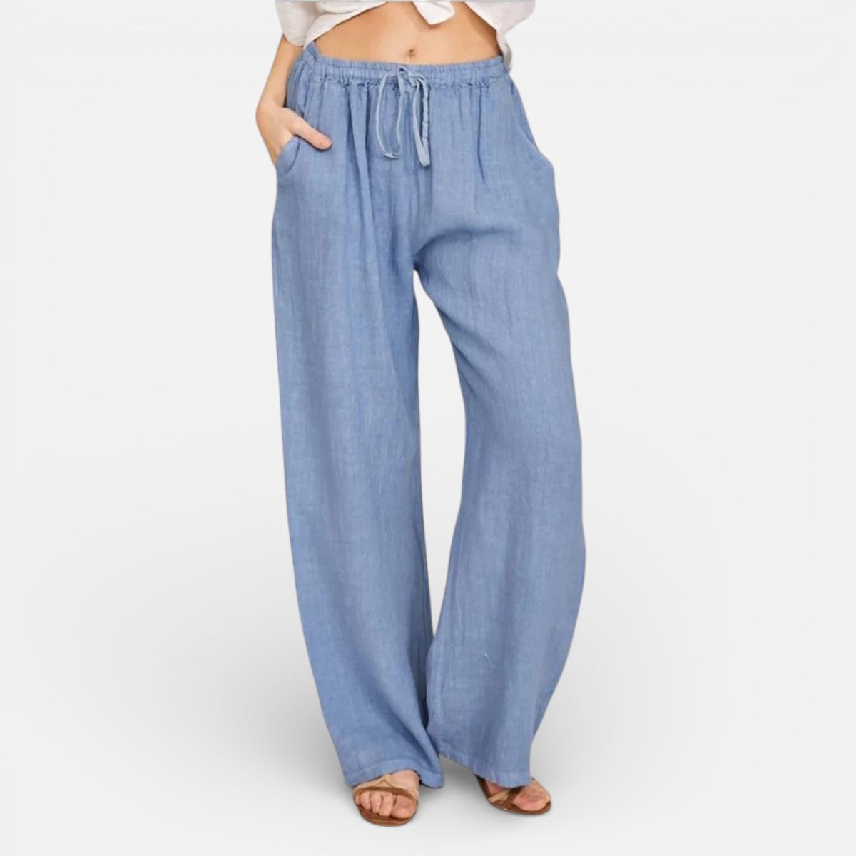 Duvrier | Women’s Lightweight Linen Trousers - Casual Daily Wear