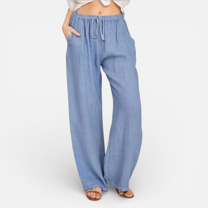 Duvrier | Women’s Lightweight Linen Trousers - Casual Daily Wear