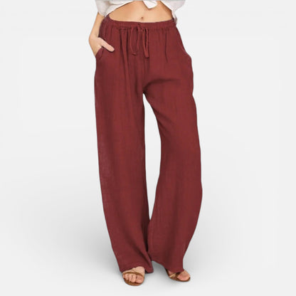 Duvrier | Women’s Lightweight Linen Trousers - Casual Daily Wear