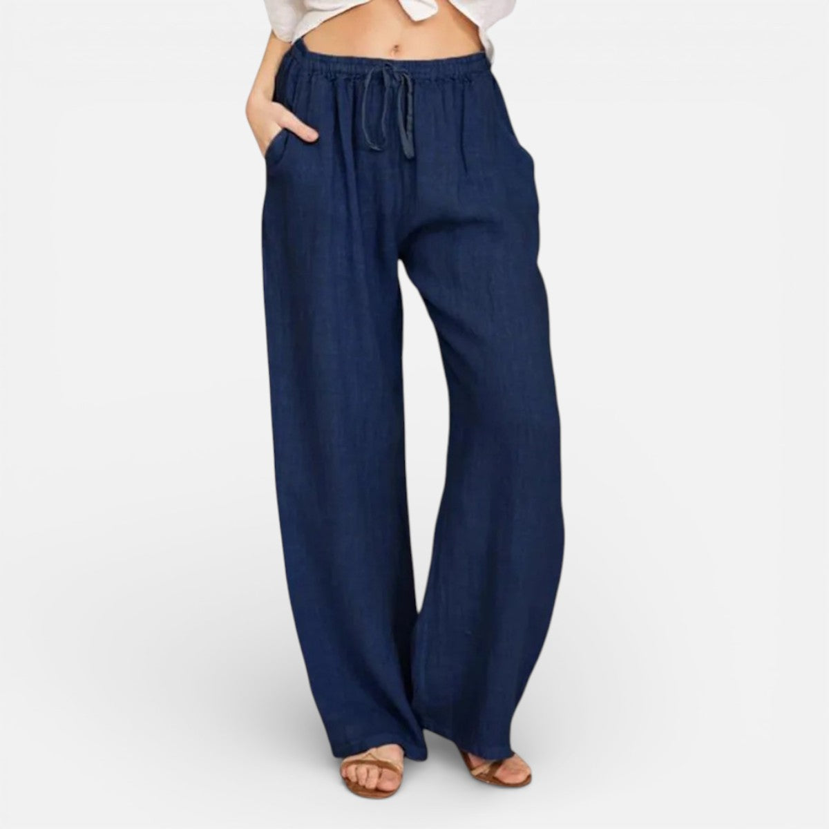 Duvrier | Women’s Lightweight Linen Trousers - Casual Daily Wear