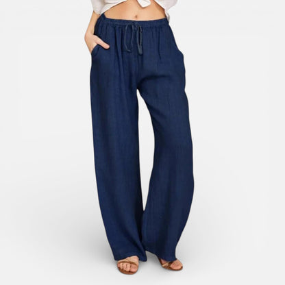 Duvrier | Women’s Lightweight Linen Trousers - Casual Daily Wear